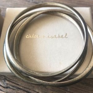 Chloe + Isabel Jewelry - Set of 3 brushed gold Tidal bangles Chloe + Isabel Jewelry - Set of 3 brushed gold Tidal bangles